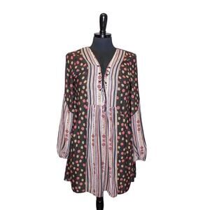 Free People Baby Doll Mini Dress Tunic Boho Hippie 60s/70s Inspired S